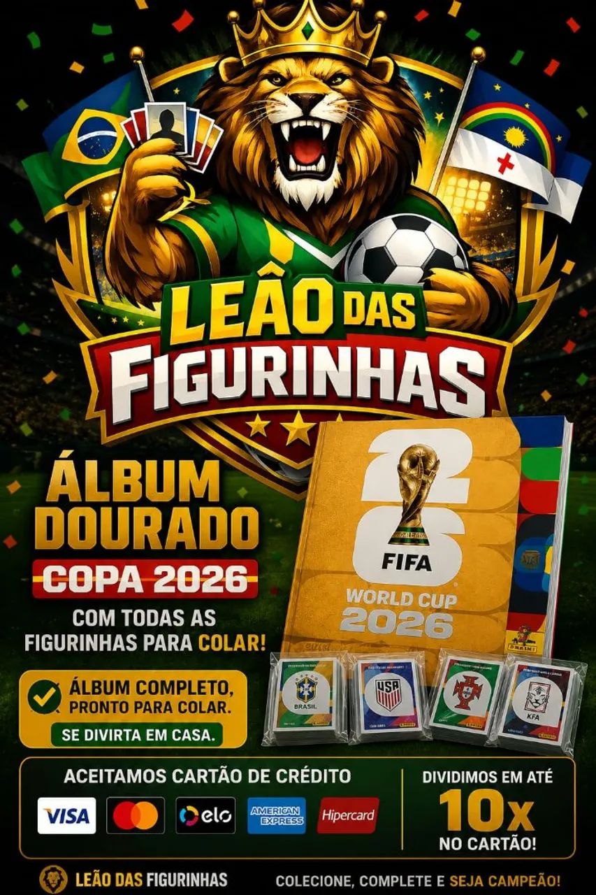 Kit Álbum Dourado completo, pra Colar.