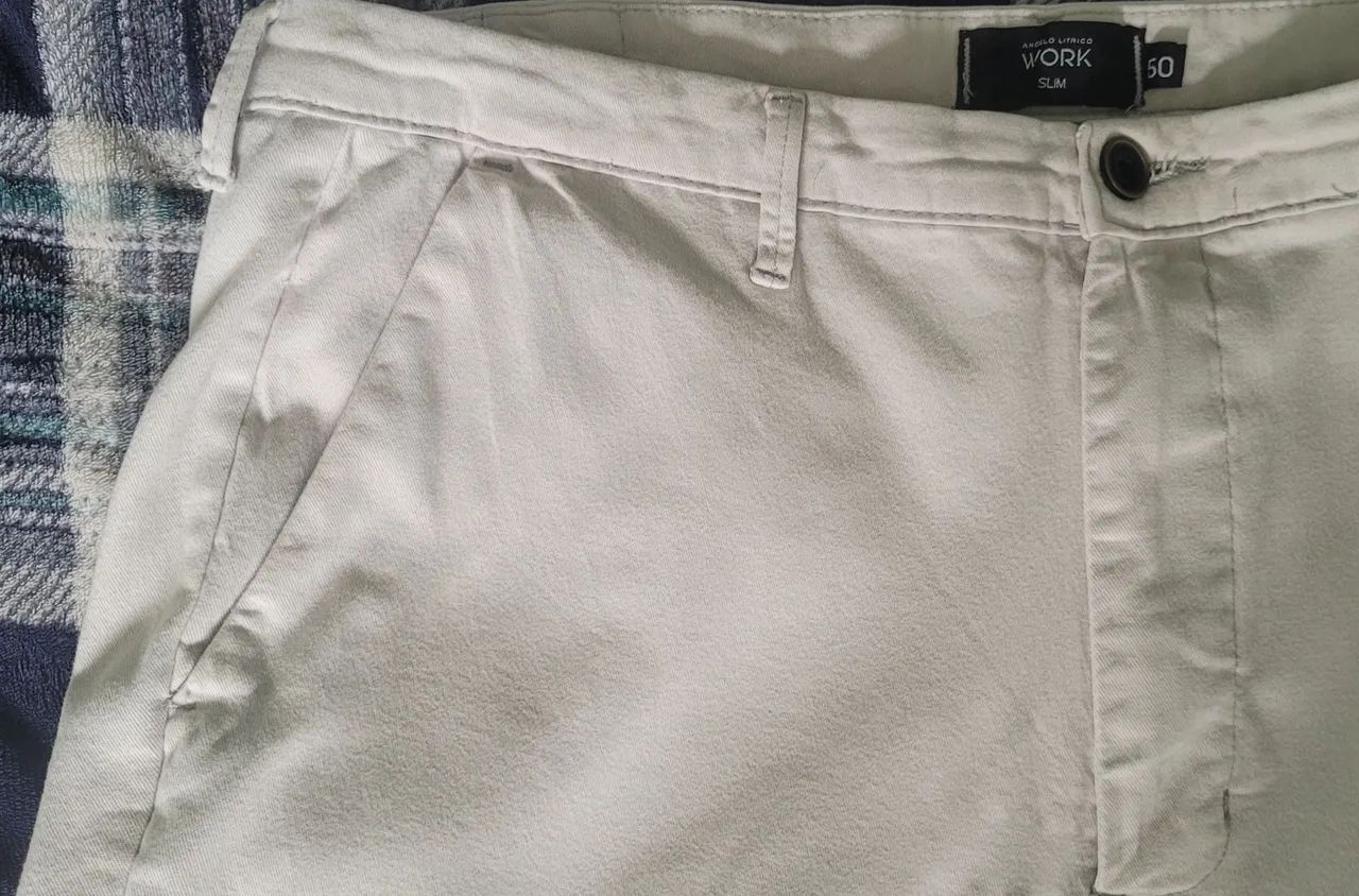 Calça Angelo Litrico Work Slim cinza gelo  - Foto 4
