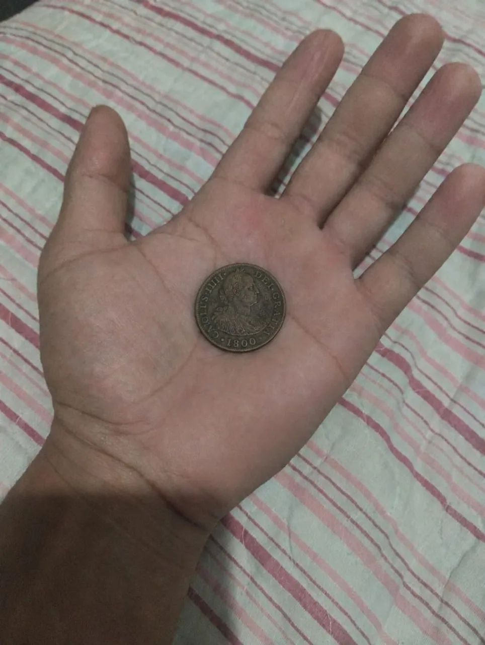 Moeda antiga de bronze 