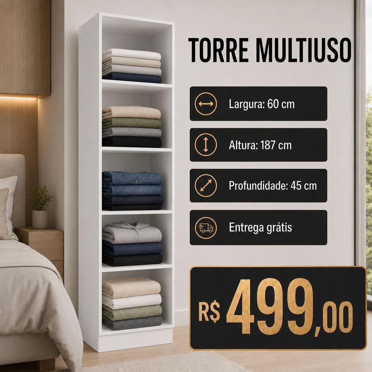 Torre Multiuso MDF  - Foto 2