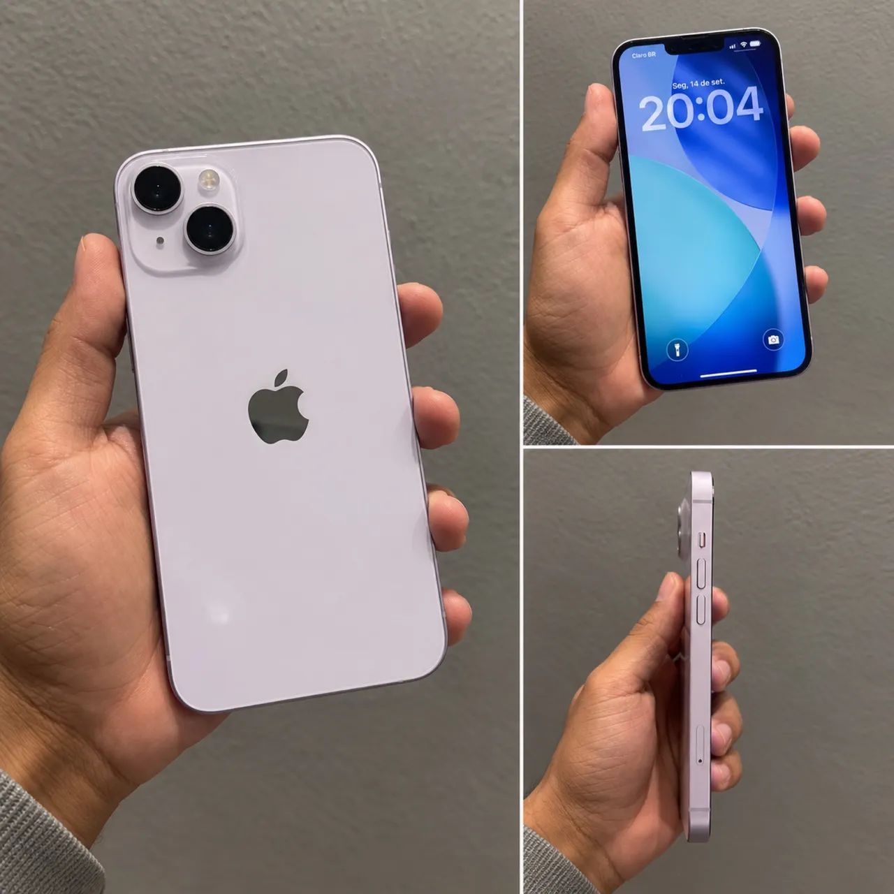 IPhone 14 Plus lilás 128gb Bateria 83% Novo - Celulares e