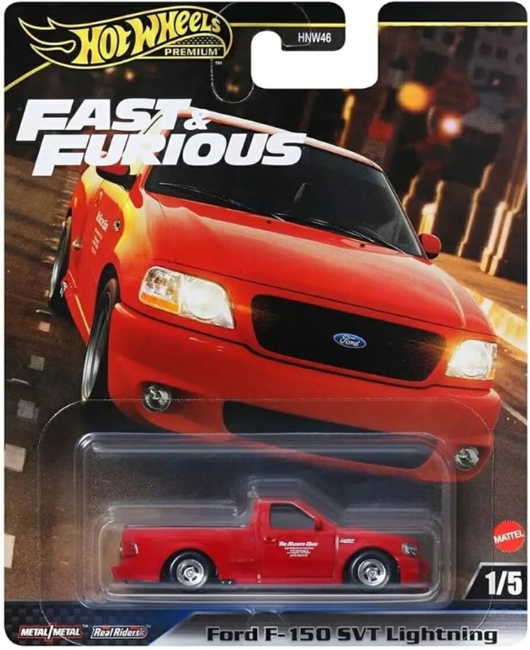 Hot Wheels Premium velozes e furiosos Ford F-150 SVT Lightning Red 1/64 HNW46