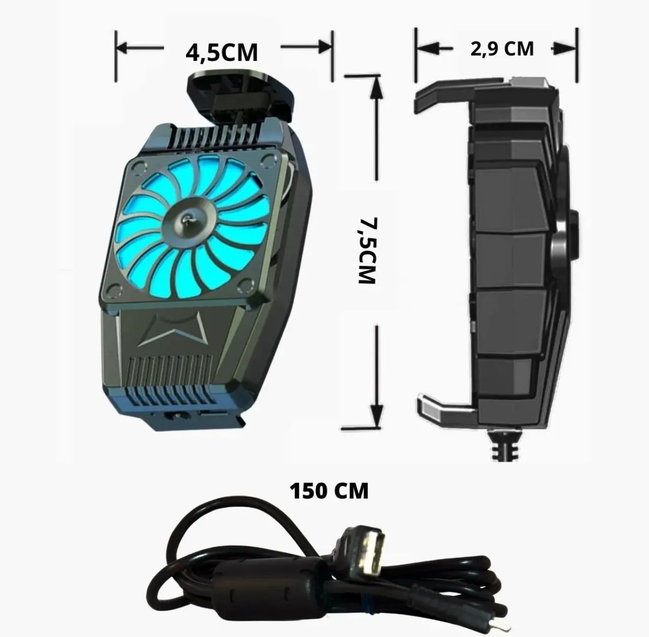 Cooler para Smartphone Knup KP-VR312 LED RGB Gamer Anti-Aquecimento - Foto 5