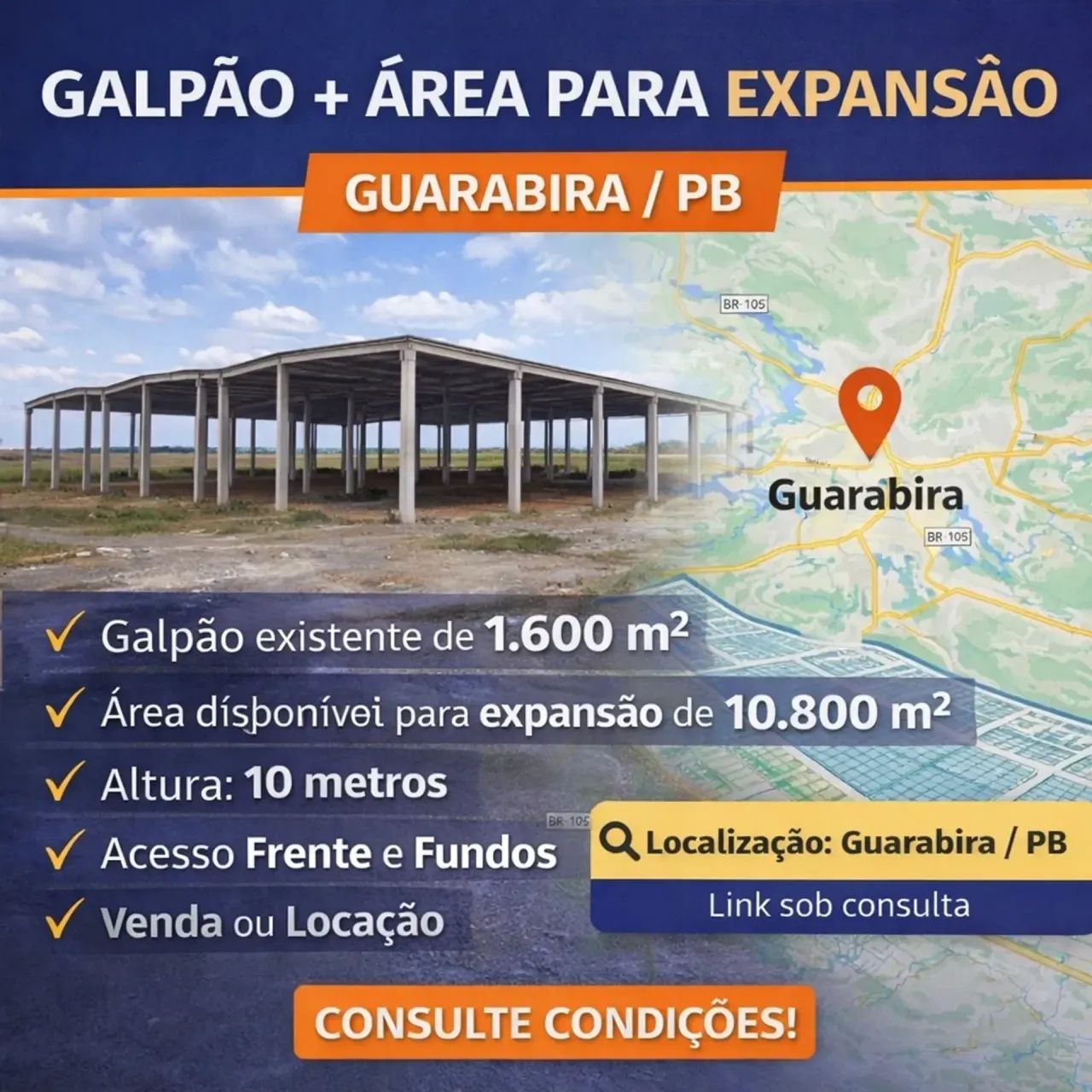 Galpão Industrial para Locação - Guarabira PB - Foto 3