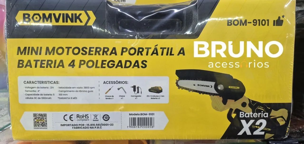 Mini motosserra portátil a bateria 4 polegadas  - Foto 2