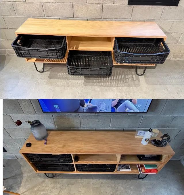 Rack em Pinus Maciço Design Maurício Arruda - Leroy Merlin - Foto 4