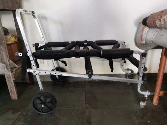 Cadeira Andador 4 Rodas Cachorro Tamanho G Grande Regulável Tetraplegia Andar Pet  - Foto 4