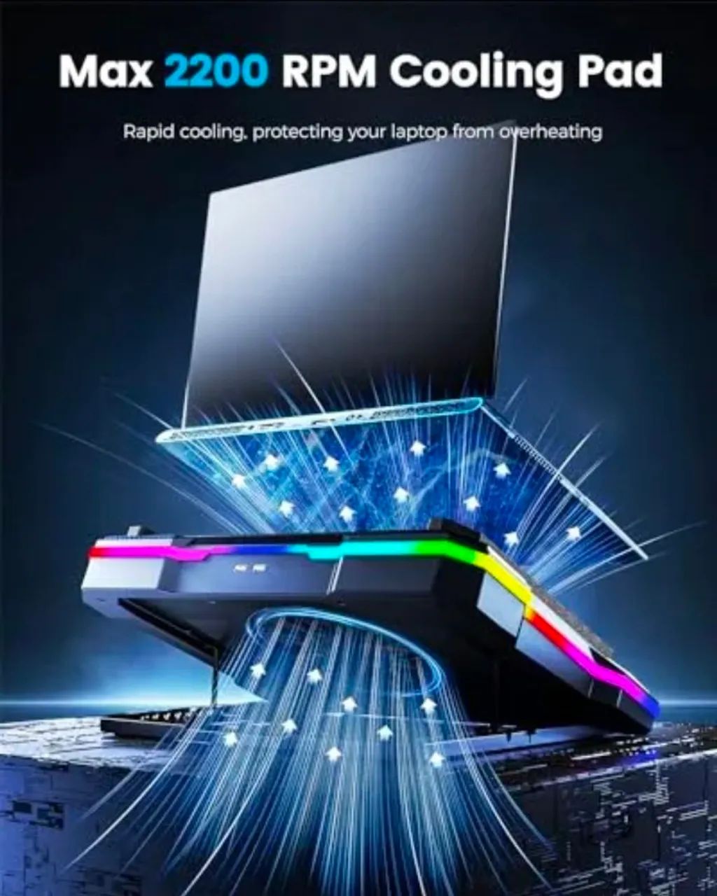 Base Gamer Cooler Notebook RGB Espuma Completa  - Foto 2