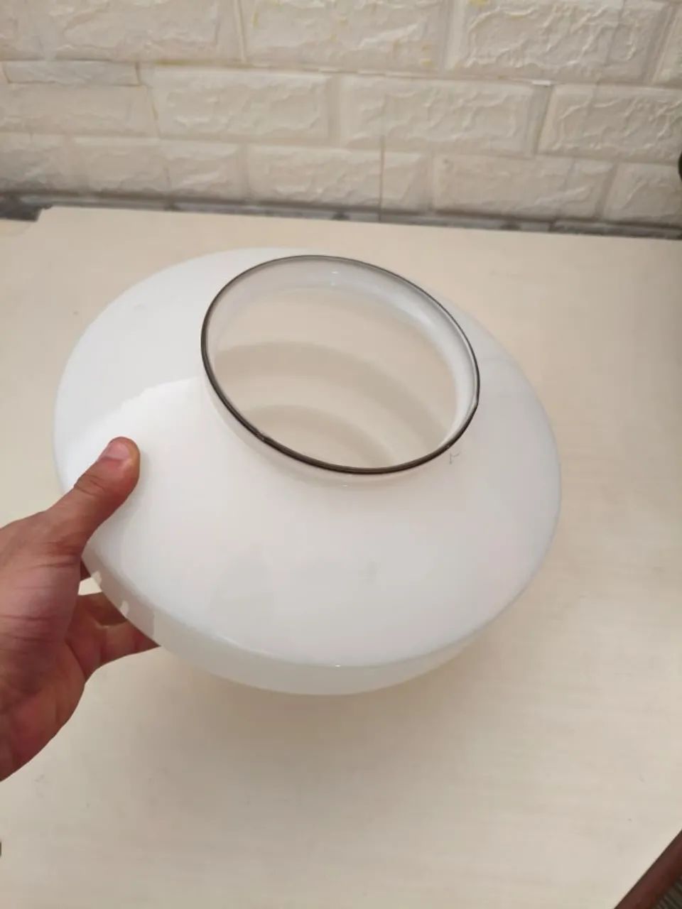 Cúpula em Vidro Opala Branco Leitoso - Foto 2