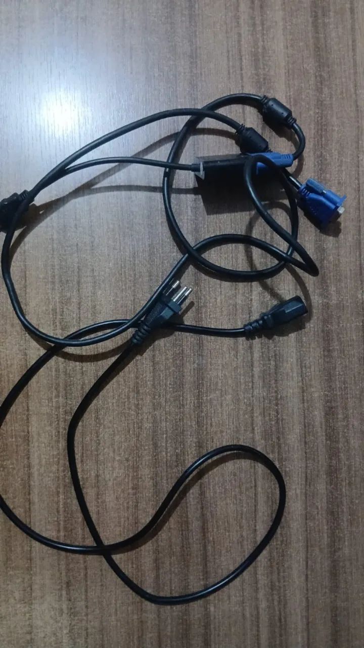 Monitor AOC 15" LCD 519SW + cabos - R$120 - Foto 3