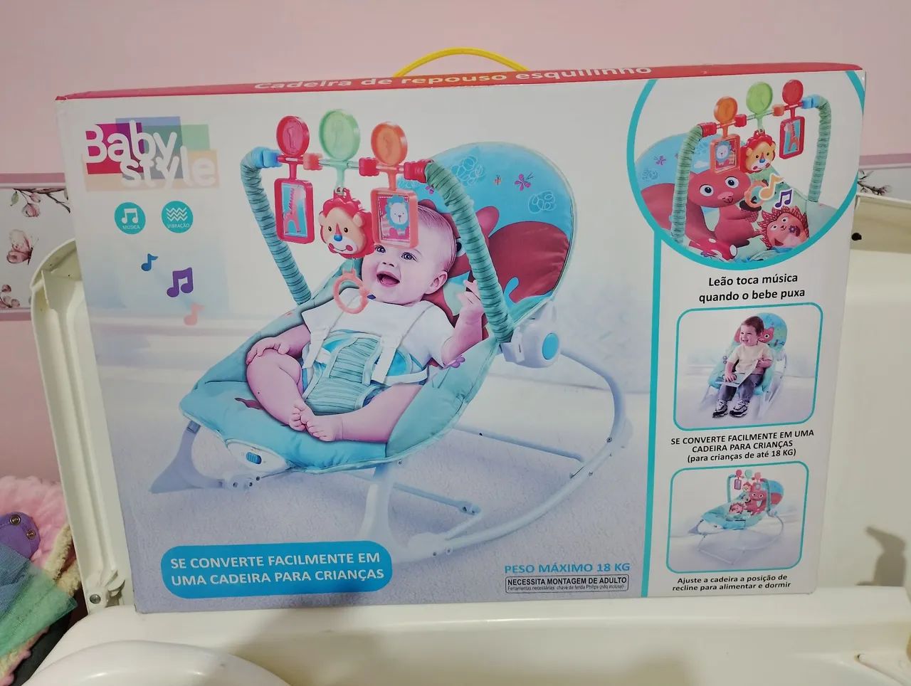 Cadeirinha para bebê que vibra e troca musica - Foto 4