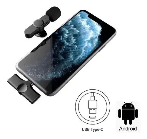 Microfone de Lapela HMaston MK-04 tipo-c Preto - Foto 5