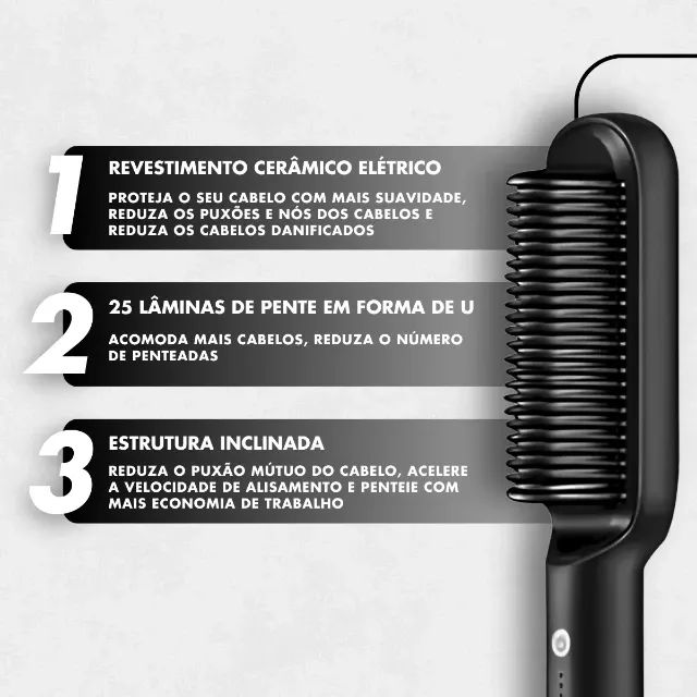Escova Pente Alisadora Profissional - Foto 2