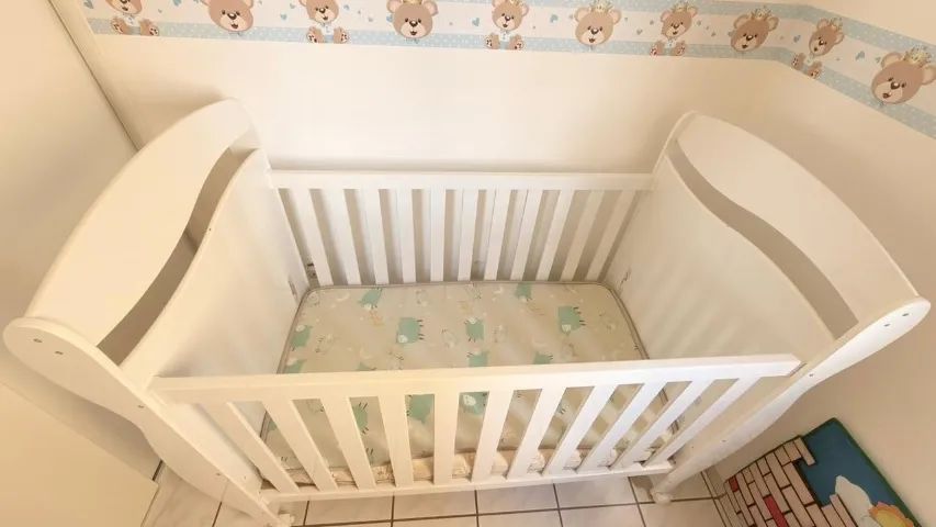 Berço Infantil Branco + Colchão GRÁTIS