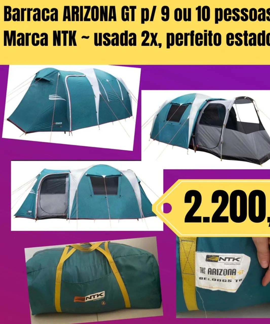 Barraca de camping 10 pessoas