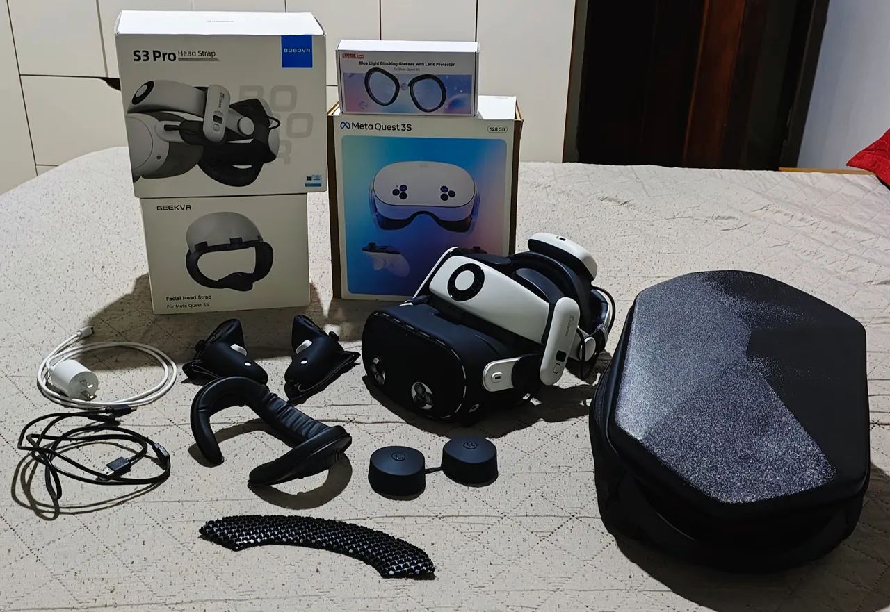 Meta Quest 3s 128gb Bobovr S3 Pro Lentes Baterias Completo