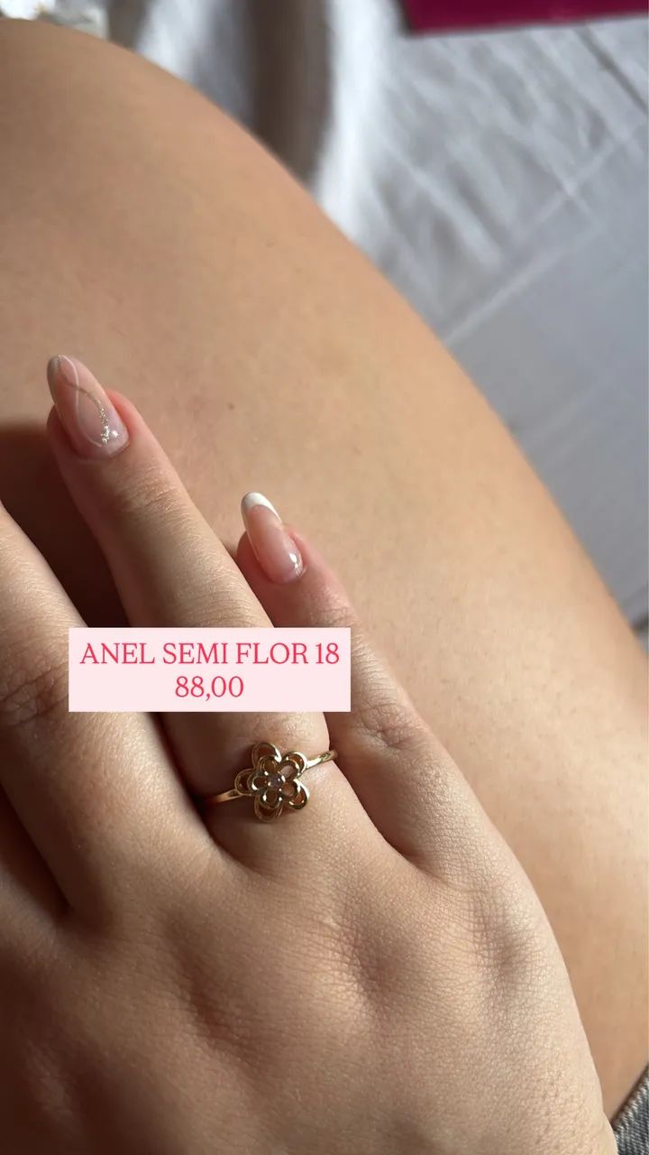 Anel semi flor