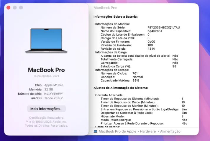 Macbook Pro M1 - 2021 (M1Pro/32g/512g) 14 polegadas - Foto 2