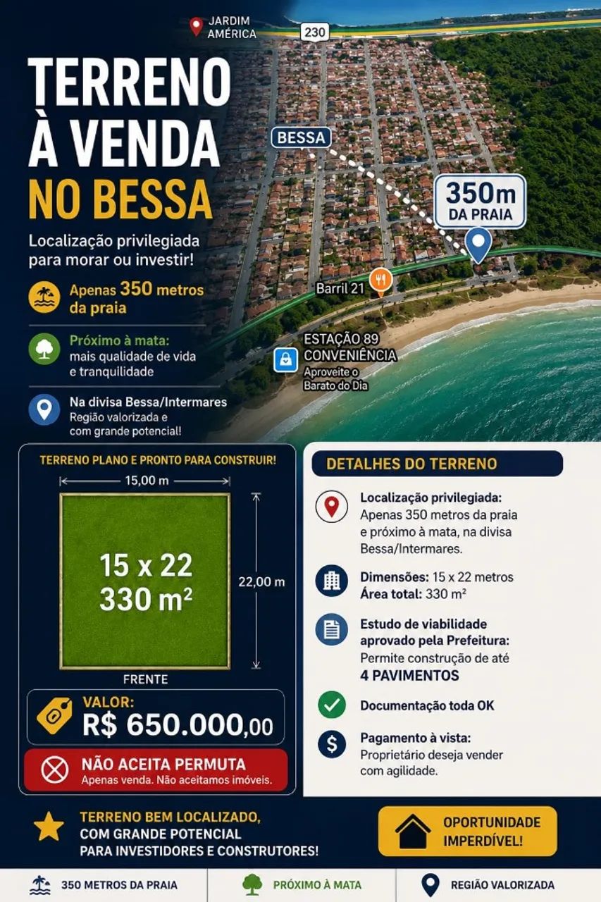 Lotes comerciais e residencias em Cabedelo. 