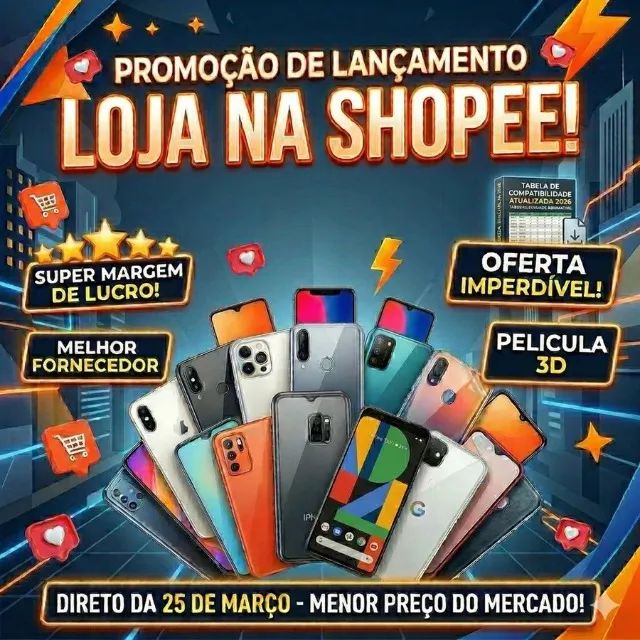 kit peliculas 3d celular revenda atacado 100 unidades + tabela de compatibilidade