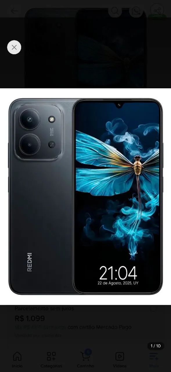 Celular Xiaomi Redmi 15C 256Gb 8Gb RAM Preto