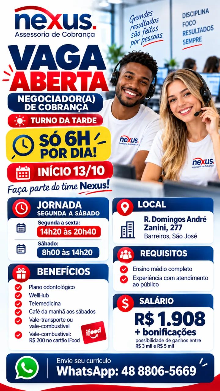 Vaga de Negociador(a) de Cobrança