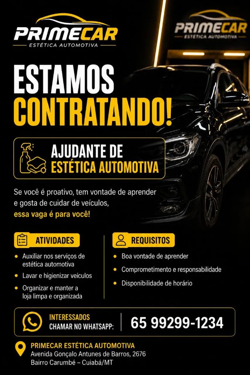 Vaga para Estética automotiva 