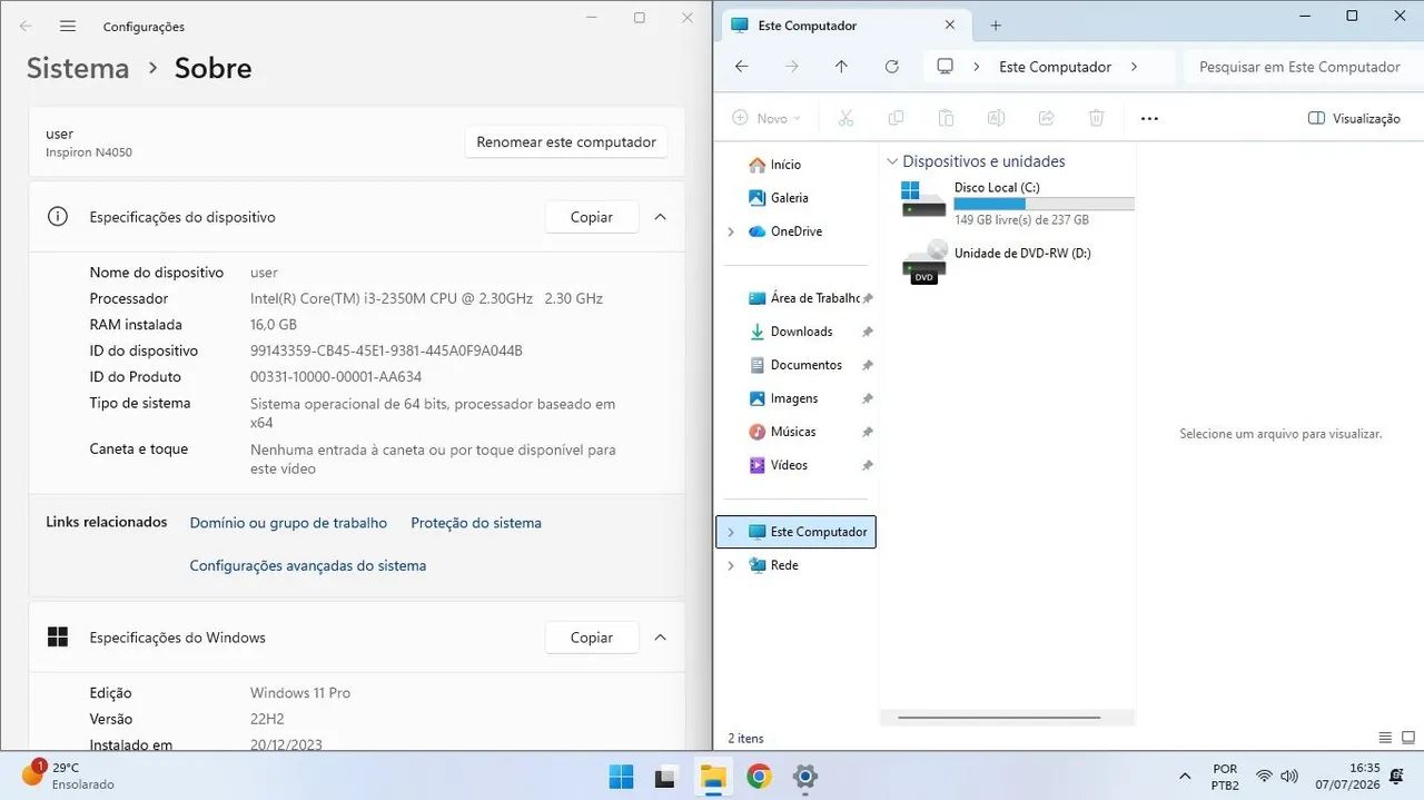 Notebook Dell 16GB 256GB sata - Foto 2