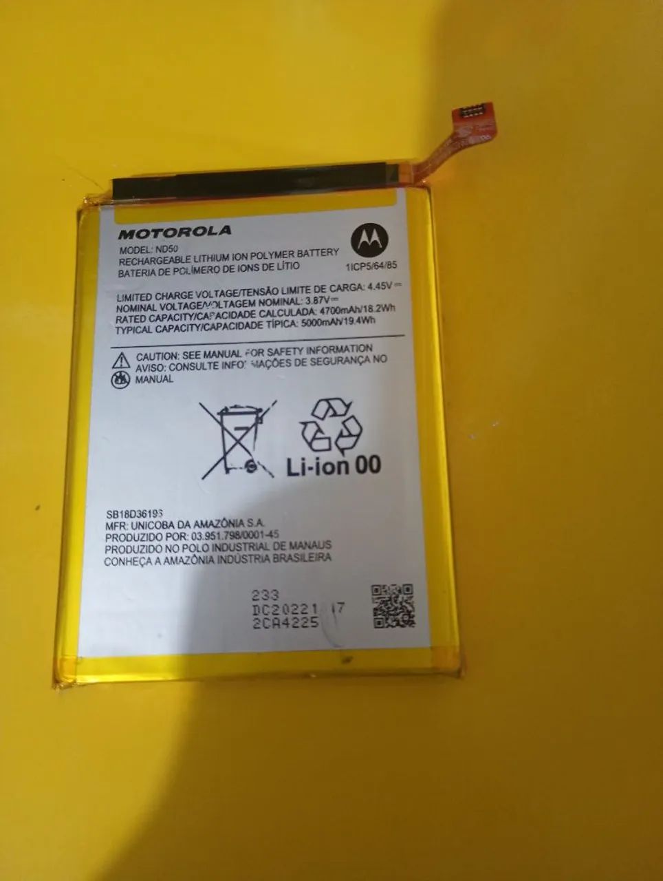 Bateria  de Moto G 62 original (usada) - Foto 2