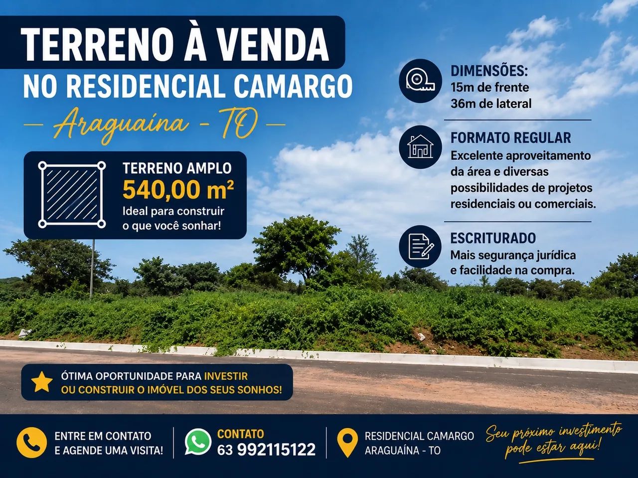 Terreno a venda- ótima localização 
