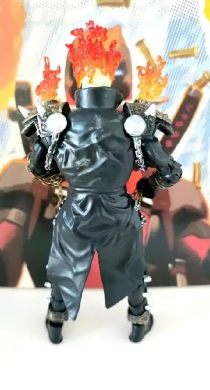 Boneco motoqueiro fantasma action figure marvel ghostrider terror - Foto 3