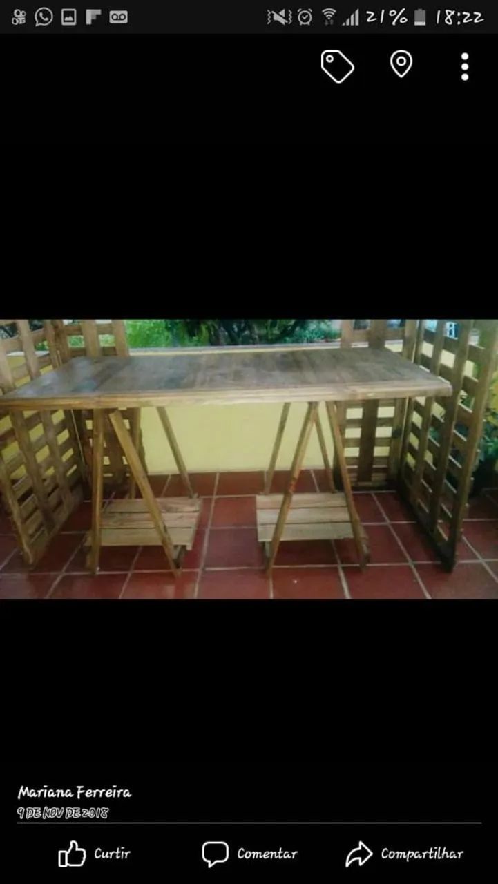 Pergolado e mesa rustico
