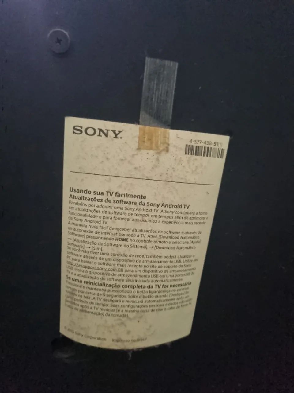 TV Sony 55 polegadas com defeito (Tela intacta, liga mas não aparece imagem) - Foto 3