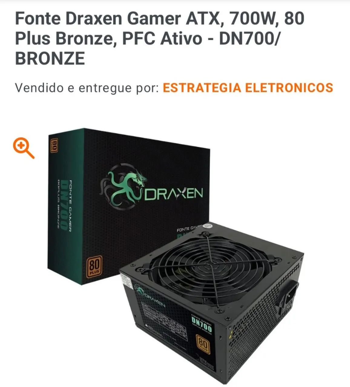 Fonte Draxen 700W 80 Plus Bronze - Foto 4