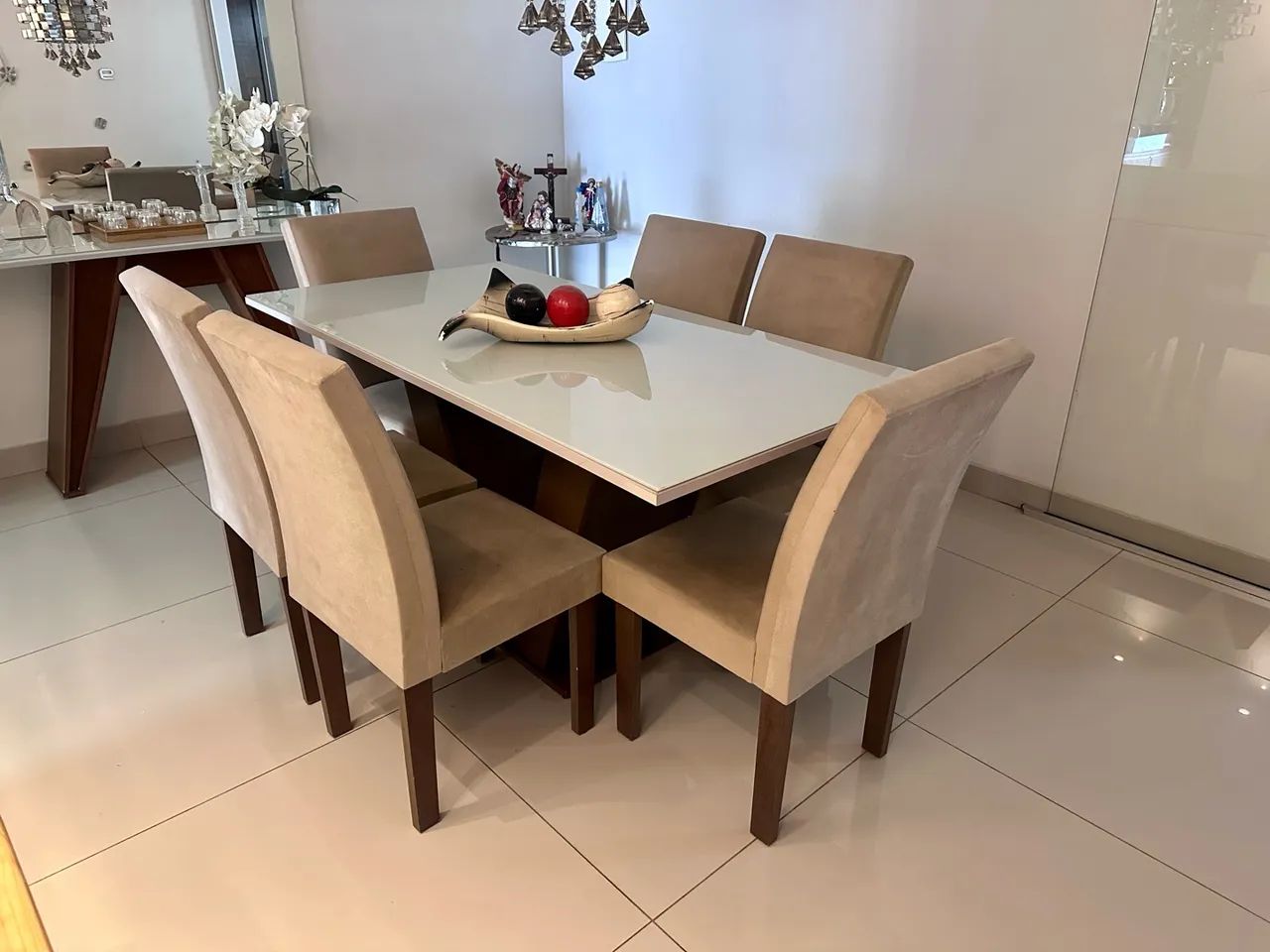 VENDO CONJUNTO DE JANTAR COM 6 CADEIRAS - Foto 2