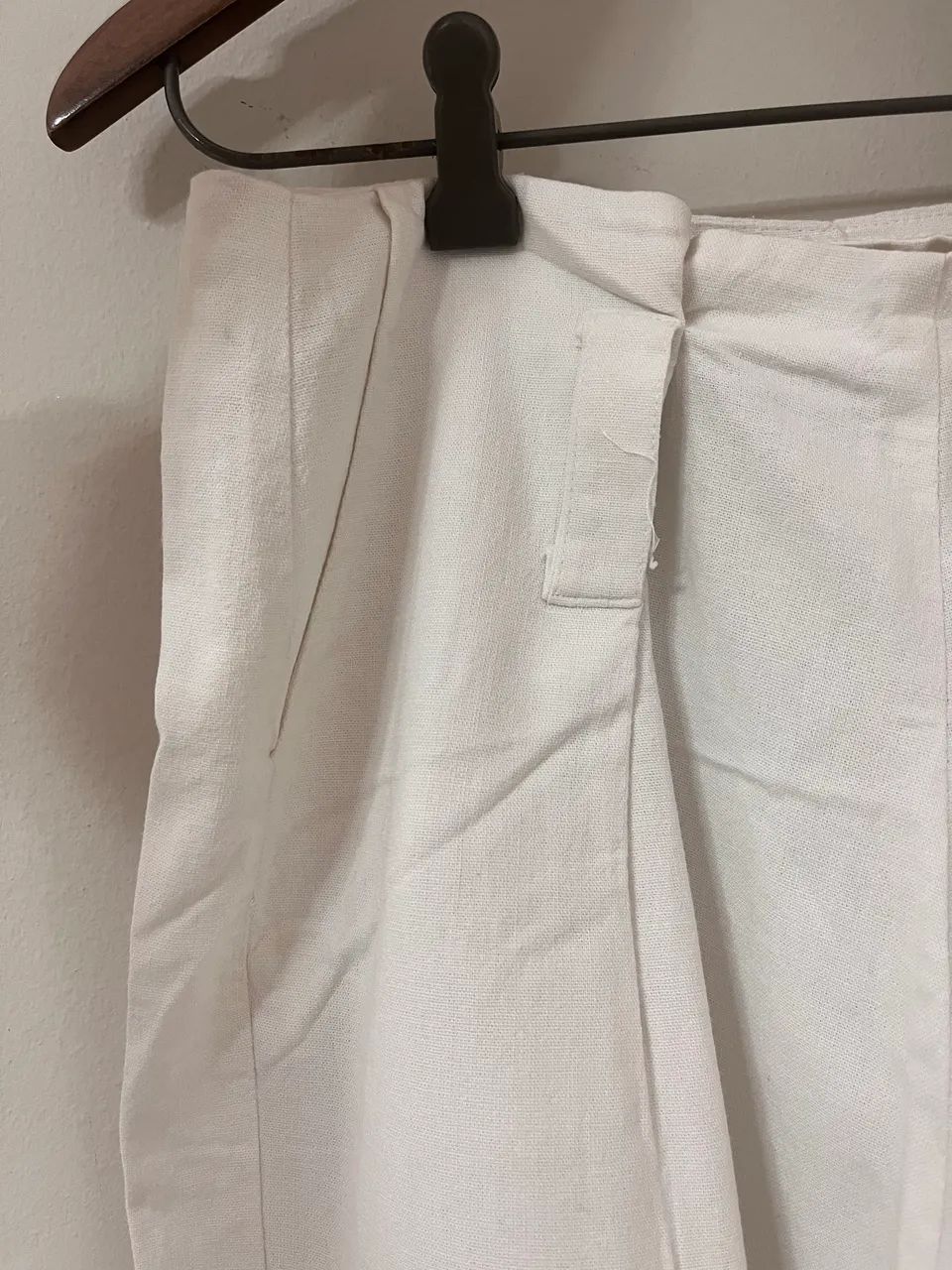 Calça pantacourt em linho n:36