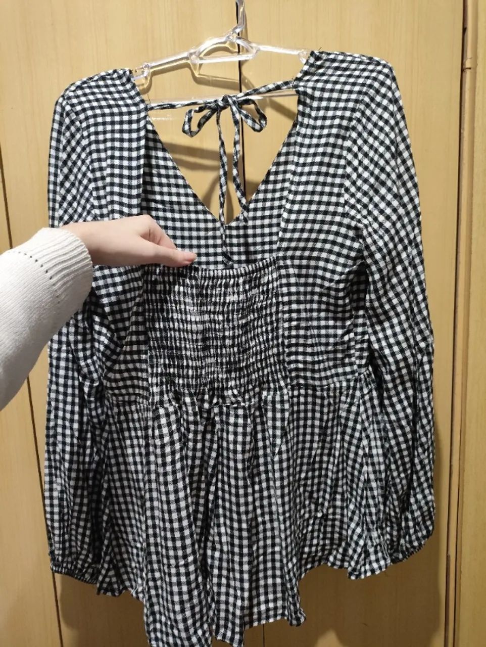 Blusinha xadrez mangas bufantes  - Foto 3