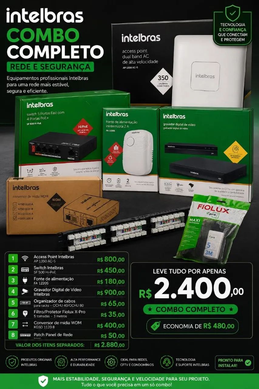 ? COMBO COMPLETO PARA REDE E SEGURANÇA! ?