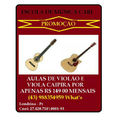 Promoção aulas de violão e viola caipira 149,00 mensais *