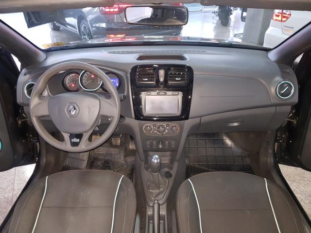 Sandero vibe 1.0 flex 2017/2017 preto 4portas completo - Foto 7