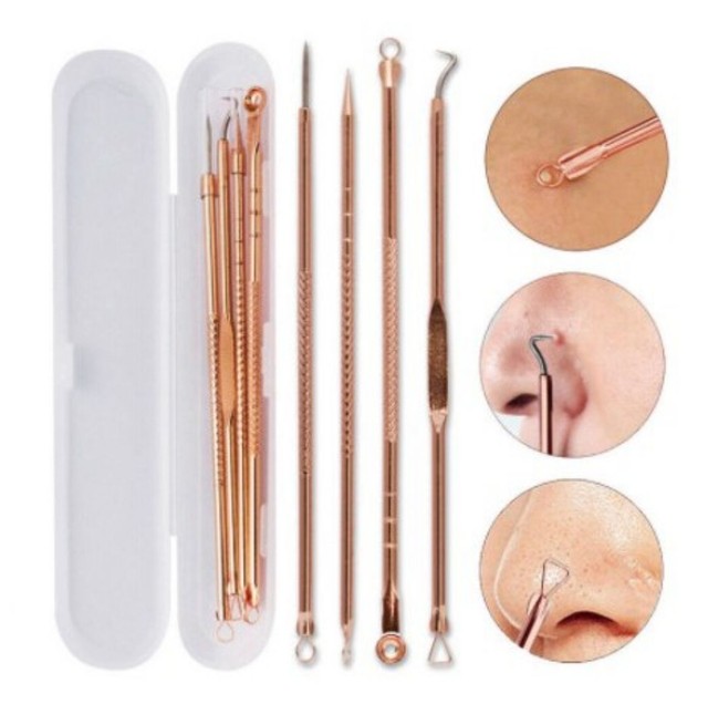 Kit C/4 Extrator Cureta Tira Acne Cravos E Espinha Limpeza