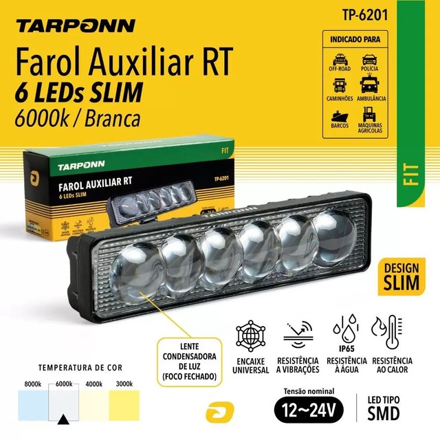 FAROL AUXILIAR RETANGULAR TP-6201<br> - Foto 3