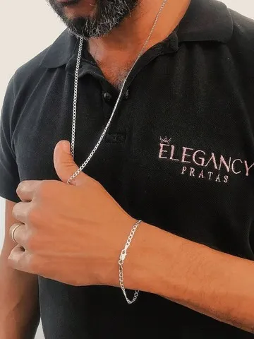 Kit 1x1/escamada 3,5mm, em prata 925 com garantia eterna.  