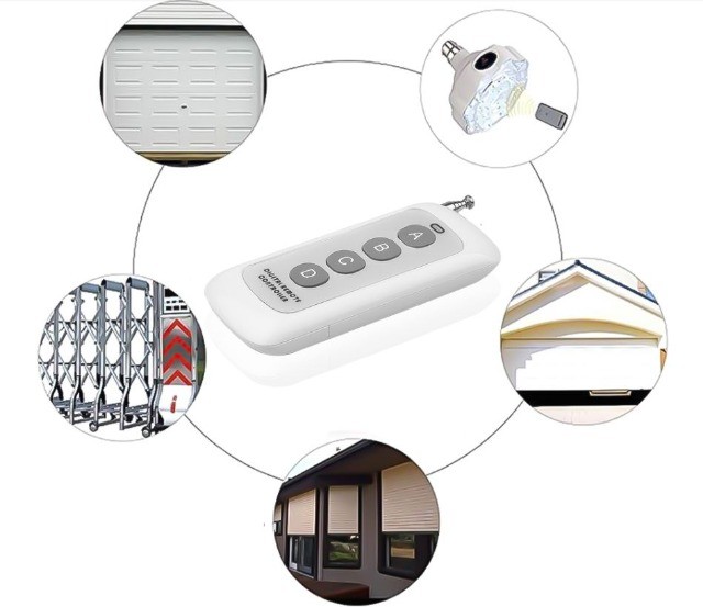 Controle Remoto 4ch 433mhz Antena Longo Alcance 1000m COD-CP639 Automação 
