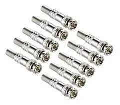 Kit Conector Bnc Com Mola/parafuso Plug Cftv 10 Peças
