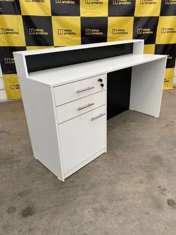 Balcão Recepção branco/Frente preta - Foto 4