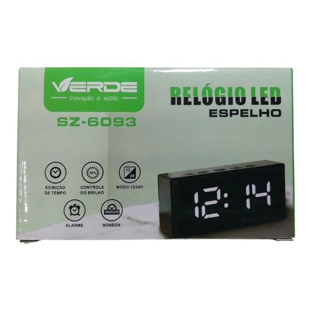 RELÓGIO DE  LED DIGITAL DESPERTADOR VERDE SZ 6093