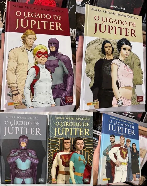 Júpiter de Mark Millar e Frank Quitely, todas capa duras.