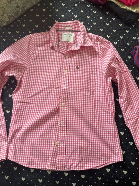 Camisa xadrez rosa Abercrombie & Fitch Tamanho M