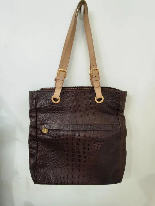 Bolsa couro croco
